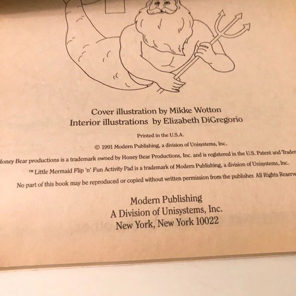 Vtg Hans Andersens Little Mermaid  Flip and Fun Activity Pads 2 Colouring Books - Picture 14 of 16